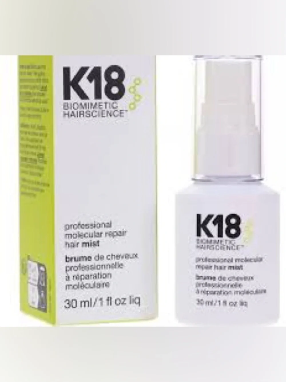 K18 Biomimetic Hairscience Molecular Repair Hair Mist (30 ml / 1 oz) ✨